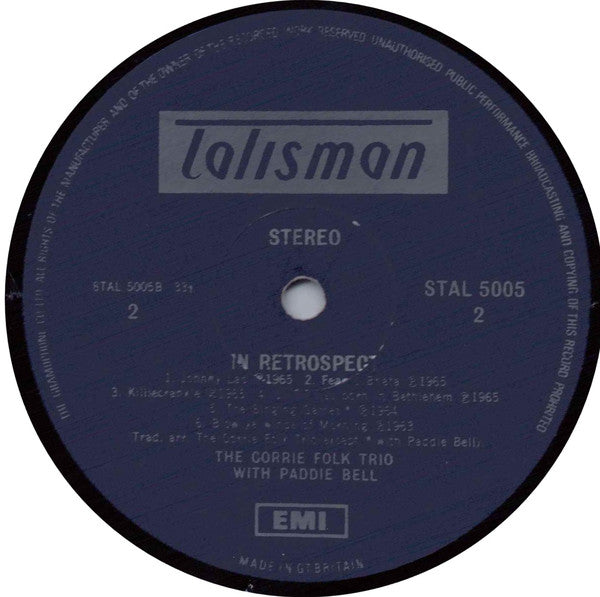 The Corrie Folk Trio With Paddie Bell : In Retrospect (LP, Comp, RE)