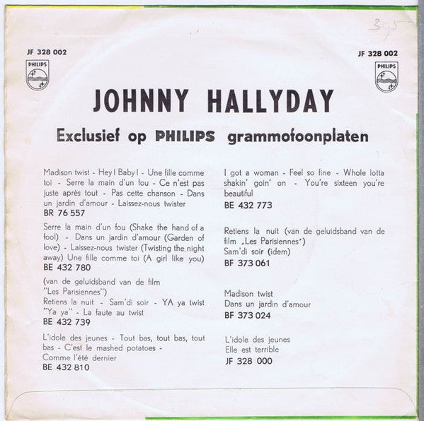 Johnny Hallyday : Tes Tendres Années / Les Bras En Croix (7", Single, Mono)