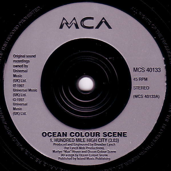 Ocean Colour Scene : Hundred Mile High City (7", Single, Gat)