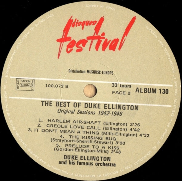 Duke Ellington And His Orchestra : The Best Of Duke Ellington - Original Sessions 1942 / 1946 (2xLP, Comp)