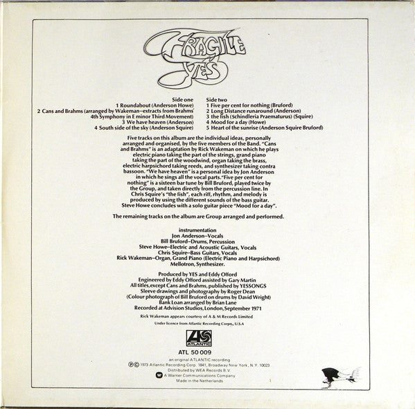 Yes : Fragile (LP, Album, Gat)