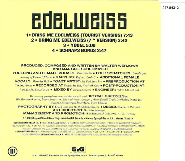 Edelweiss : Bring Me Edelweiss (CD, Mini, Single)