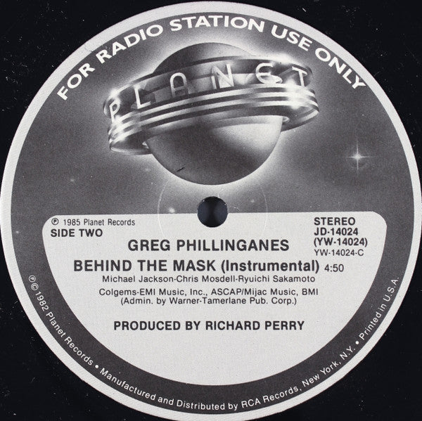 Greg Phillinganes : Behind The Mask (12", Promo)