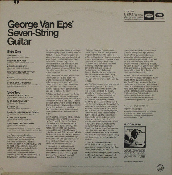 George Van Eps : George Van Eps' Seven-String Guitar (LP, Album)