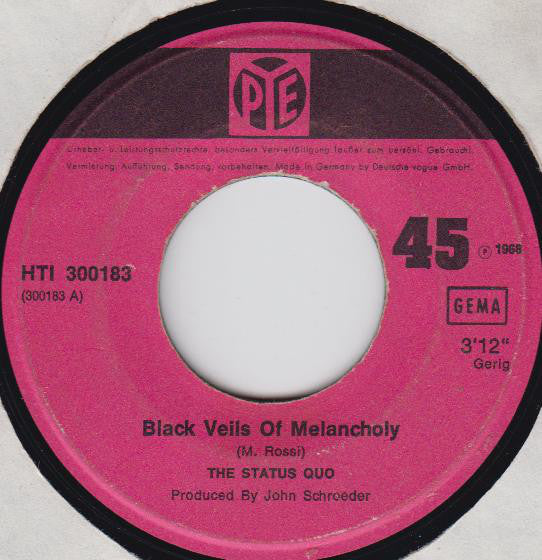 Status Quo : Black Veils Of Melancholy (7", Single)