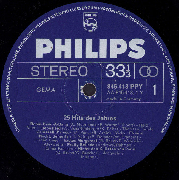 Various : 25 Hits Des Jahres (2xLP, Comp)