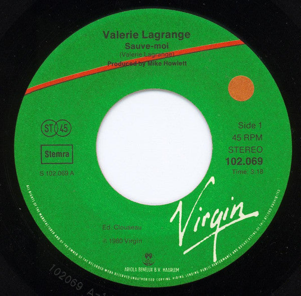 Valérie Lagrange : Sauve Moi (7")