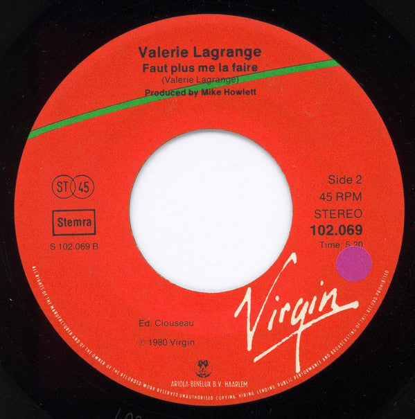 Valérie Lagrange : Sauve Moi (7")