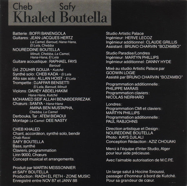 Khaled & Safy Boutella : Kutché (CD, Album)
