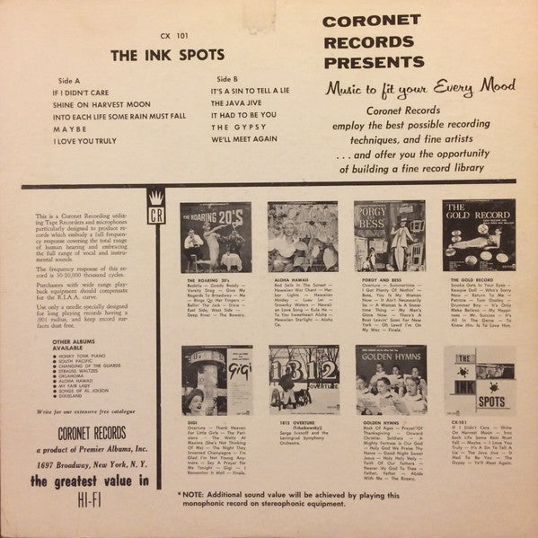The Ink Spots (2) : The Ink Spots (LP, Album, Mono)