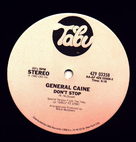 General Caine : Don't Stop / For Lovers Only (12")