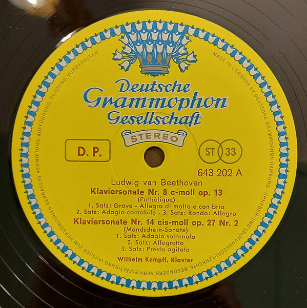 Ludwig van Beethoven - Wilhelm Kempff / Herbert von Karajan, Gundula Janowitz · Hilde Rössel-Majdan · Waldemar Kmentt · Walter Berry · Wiener Singverein · Berliner Philharmoniker : Pianosonates Pathétique/Mondschein / Slotkoor Negende Symfonie (LP, Comp, Gat)