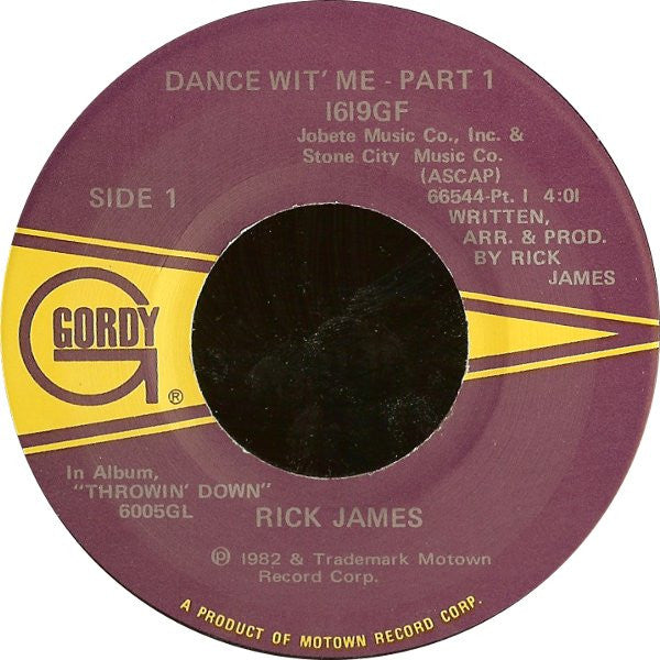 Rick James : Dance Wit' Me (7", Single)