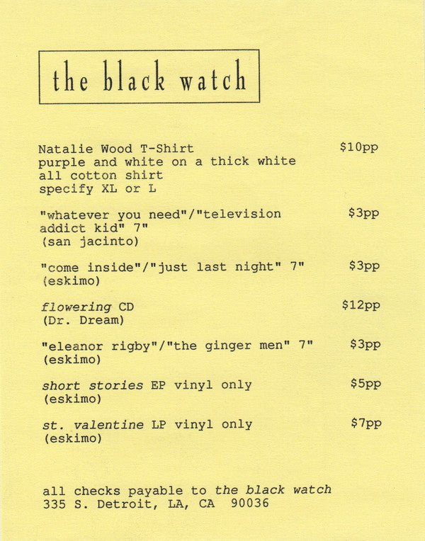 The Black Watch : Whatever You Need (7")