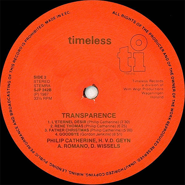 Philip Catherine : Transparence (LP, Album)