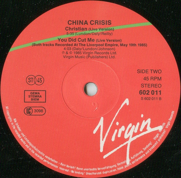 China Crisis : You Did Cut Me (12", Single)