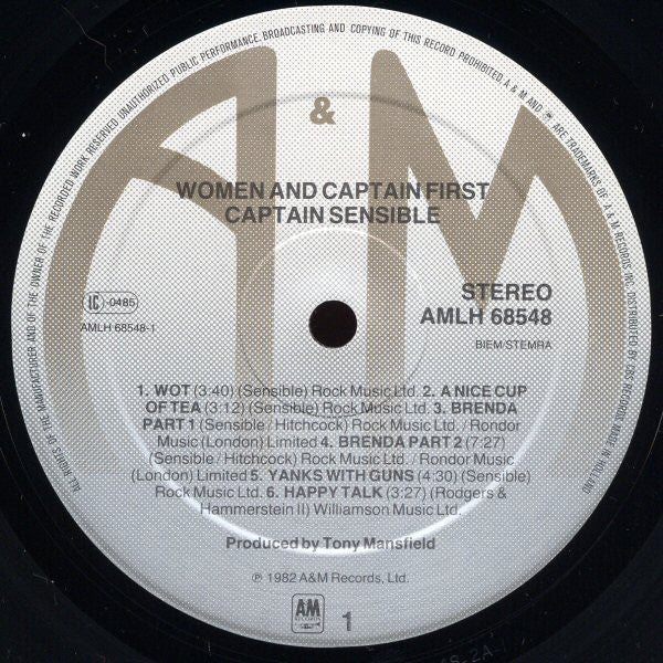 Captain Sensible : Women And Captains First (LP, Album)
