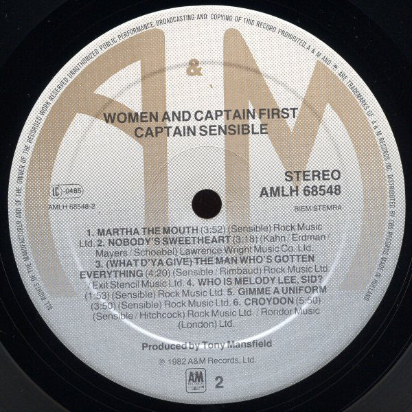 Captain Sensible : Women And Captains First (LP, Album)