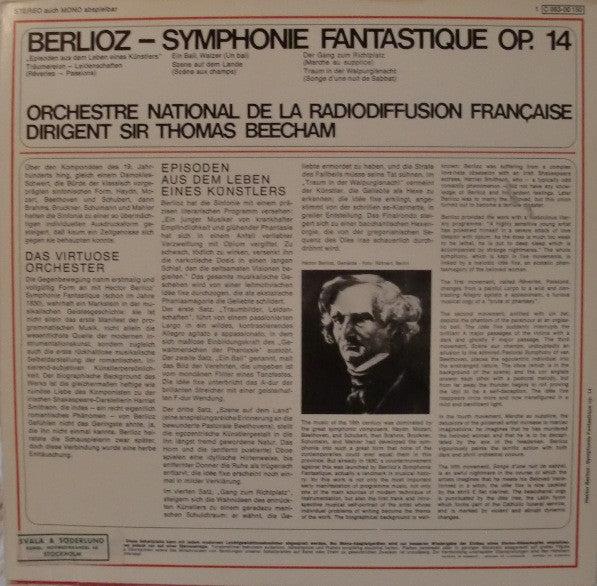 Hector Berlioz / Orchestre National De L'O.R.T.F.* / Sir Thomas Beecham : Symphonie Fantastique Op. 14 - Episoden Aus Dem Leben Eines Künstlers (LP, RE)