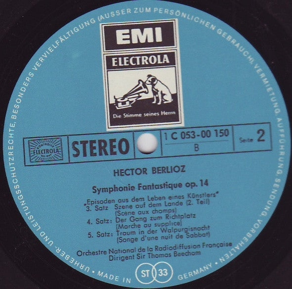 Hector Berlioz / Orchestre National De L'O.R.T.F.* / Sir Thomas Beecham : Symphonie Fantastique Op. 14 - Episoden Aus Dem Leben Eines Künstlers (LP, RE)