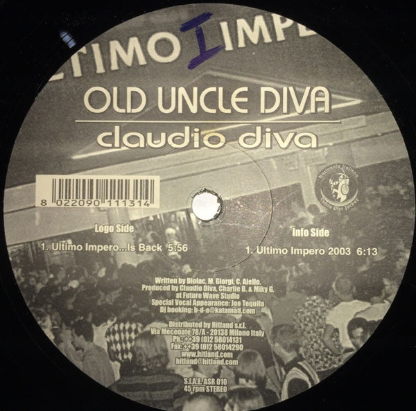 Old Uncle Diva, Claudio Diva : Ultimo Impero (12")
