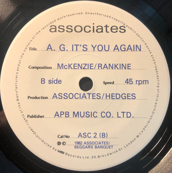 The Associates : Club Country (7", Single)