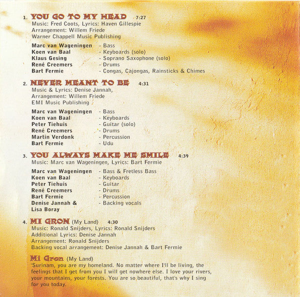 Denise Jannah : Different Colours (CD, Album)