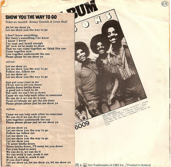 The Jacksons : Show You The Way To Go (7", Single)