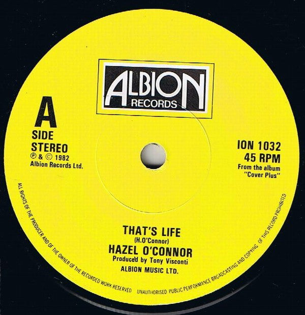 Hazel O'Connor : That's Life (7", Yel)