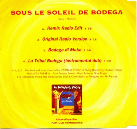 Les Negresses Vertes : Sous Le Soleil De Bodega (Remix) (CD, Maxi)