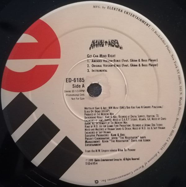 Kane & Abel : Get Cha Mind Right / Beat It Up (12", Promo)