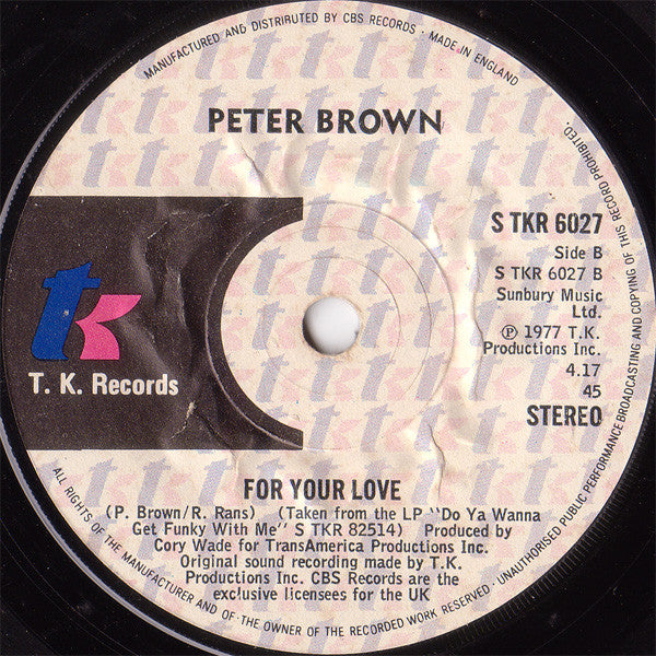 Peter Brown (2) : Dance With Me (7", Single)