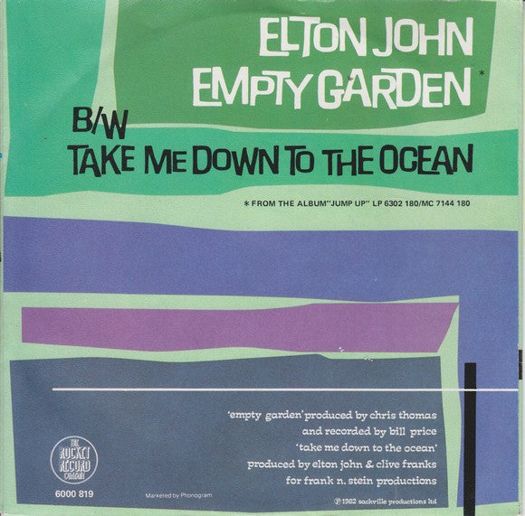 Elton John : Empty Garden (7")