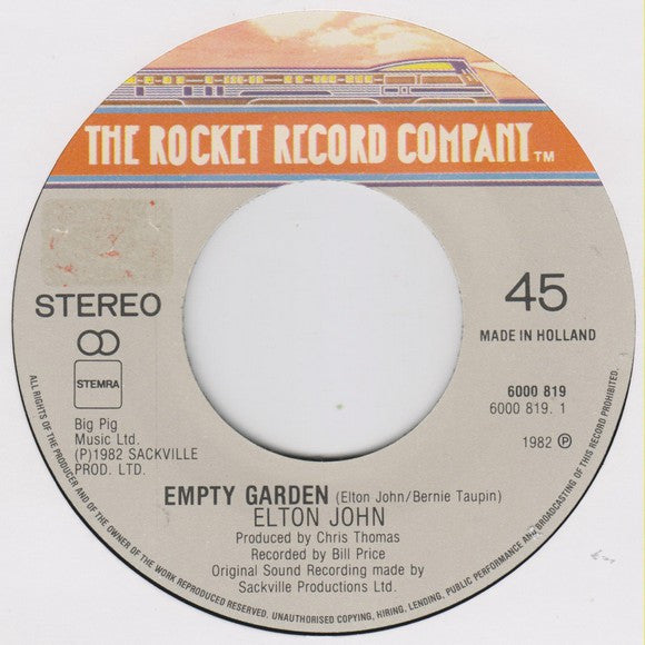 Elton John : Empty Garden (7")