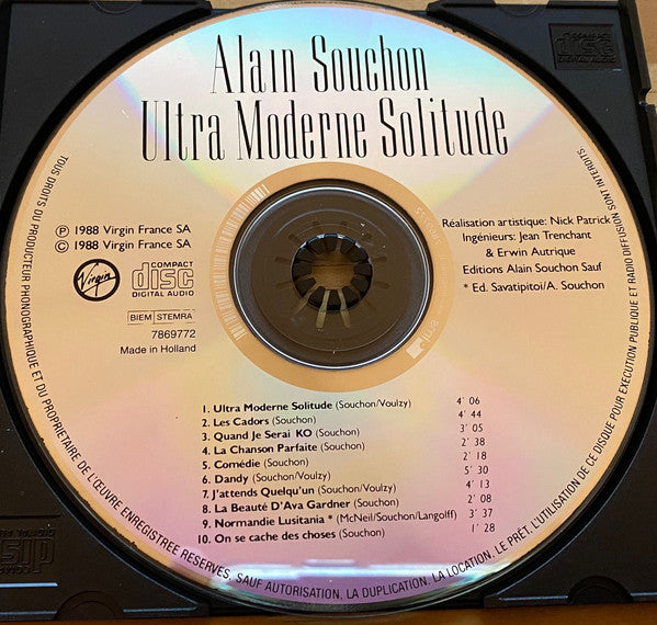 Alain Souchon : Ultra Moderne Solitude (CD, Album, RE)