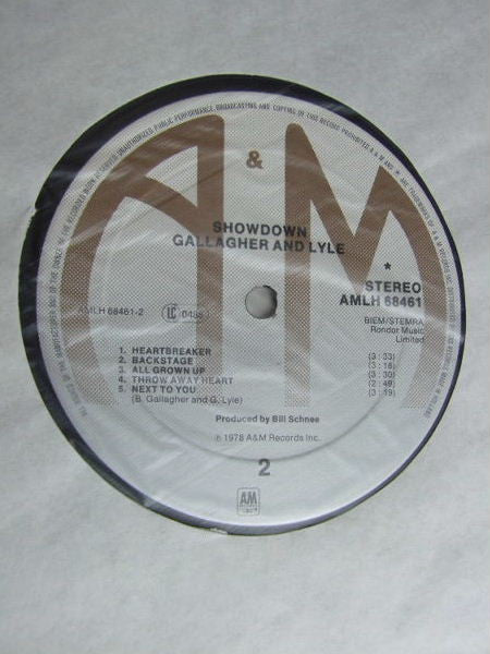 Gallagher & Lyle : Showdown (LP, Album)