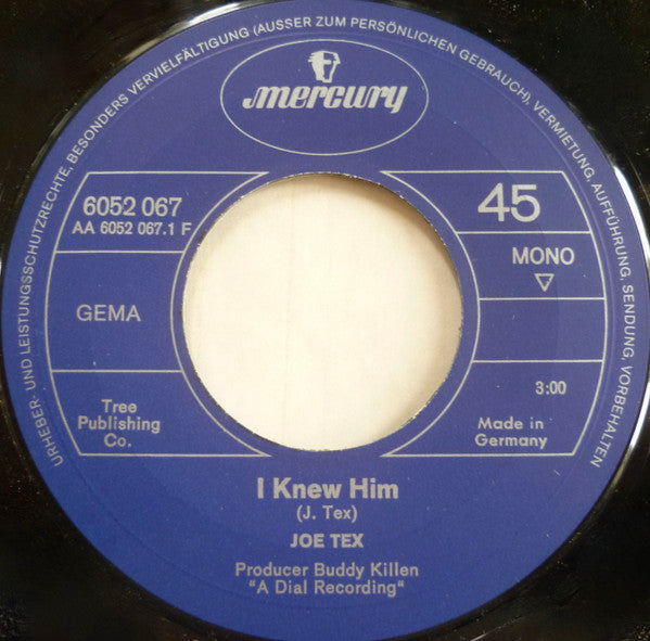 Joe Tex : I Knew Him (7", Single, Mono)