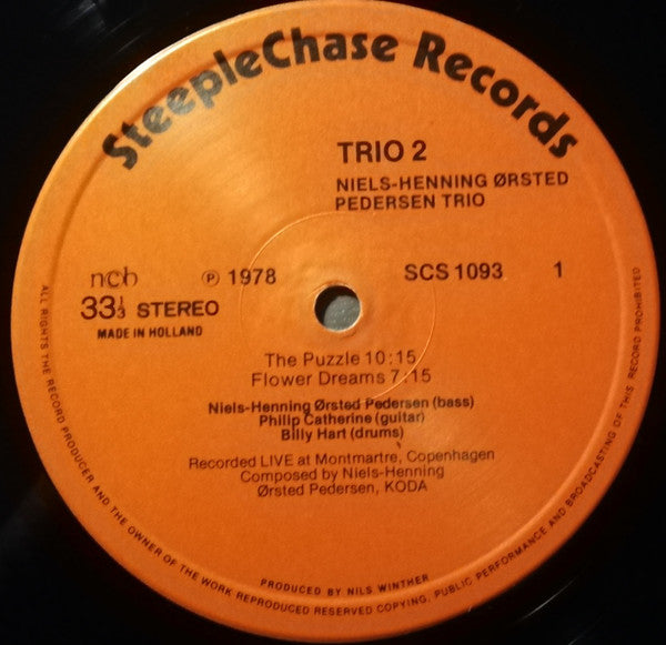 Niels-Henning Ørsted Pedersen Trio : Trio 2 (LP, Album, RE, RP)