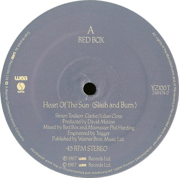 Red Box : Heart Of The Sun (12", Single)