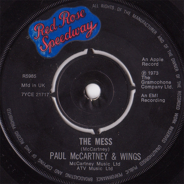 Paul McCartney & Wings* : My Love (7", Single)