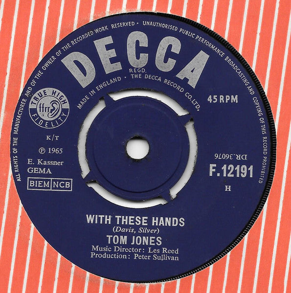 Tom Jones : With These Hands / Untrue (7", Single, H)