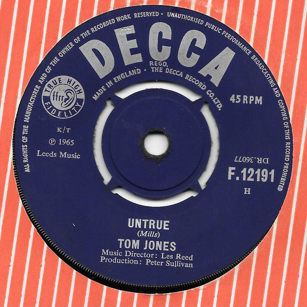 Tom Jones : With These Hands / Untrue (7", Single, H)