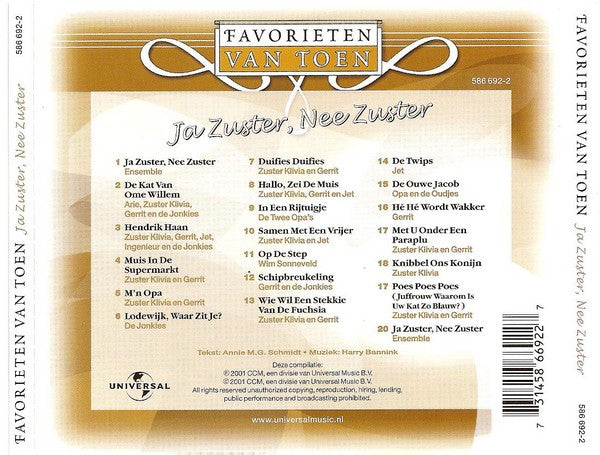 Cast of "Ja Zuster, Nee Zuster" : Ja Zuster, Nee Zuster - Favorieten Van Toen (CD, Comp)
