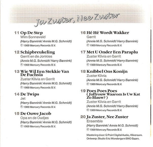 Cast of "Ja Zuster, Nee Zuster" : Ja Zuster, Nee Zuster - Favorieten Van Toen (CD, Comp)