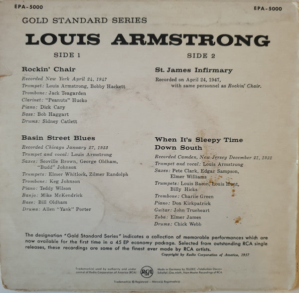 Louis Armstrong : Louis Armstrong (7", EP)