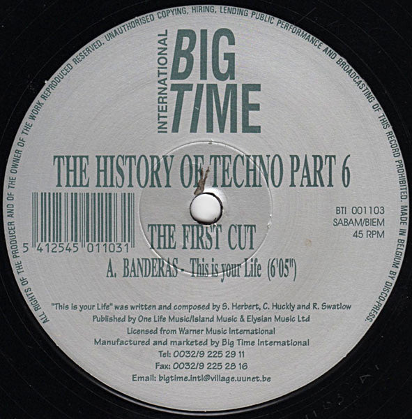 Various : The History Of Techno Part 6 - The First Cut (12")