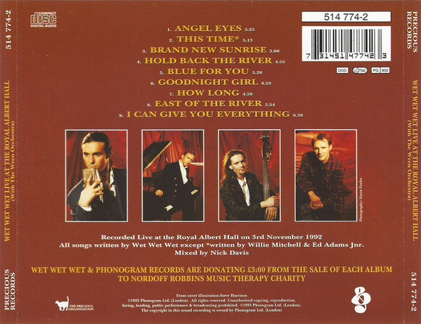Wet Wet Wet with The Wren Orchestra : Live At The Royal Albert Hall (CD, Album, Red)