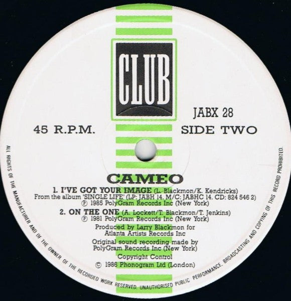 Cameo : A Goodbye / I've Got Your Image / On The One (12")