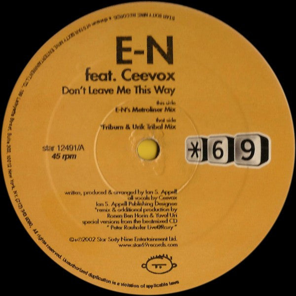E-N Feat. Ceevox : Don't Leave Me This Way (12")