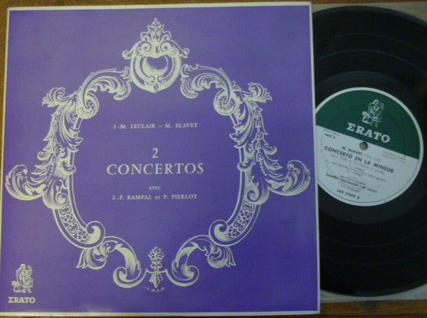 Jean-François Paillard, Jean-Pierre Rampal, Pierre Pierlot, Jean-Marie Leclair, Michel Blavet : 2 Concertos Avec Rampal Et Pierlot (10", Mono)